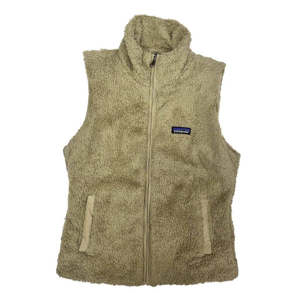 Patagonia Los Gatos Fleece Vest Womens Medium Tan Khaki Full Zip